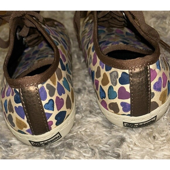 Brighton Cream Lovey‎ Hearts Metallic Sneaker Athletic 7B - Picture 5 of 9
